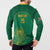 Custom South Africa Cricket Button Sweatshirt Lion Mascot With Protea - Wonder Print Shop