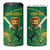 Custom South Africa Proteas Cricket 4 in 1 Can Cooler Tumbler Lion Mascot With Protea - Wonder Print Shop