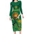 Custom South Africa Cricket Family Matching Long Sleeve Bodycon Dress and Hawaiian Shirt Lion Mascot With Protea - Wonder Print Shop