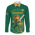 Custom South Africa Cricket Family Matching Mermaid Dress and Hawaiian Shirt Lion Mascot With Protea - Wonder Print Shop