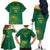 Custom South Africa Cricket Family Matching Off The Shoulder Long Sleeve Dress and Hawaiian Shirt Lion Mascot With Protea - Wonder Print Shop