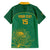 Custom South Africa Cricket Family Matching Puletasi and Hawaiian Shirt Lion Mascot With Protea - Wonder Print Shop