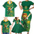 Custom South Africa Cricket Family Matching Short Sleeve Bodycon Dress and Hawaiian Shirt Lion Mascot With Protea - Wonder Print Shop