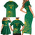 Custom South Africa Cricket Family Matching Short Sleeve Bodycon Dress and Hawaiian Shirt Lion Mascot With Protea - Wonder Print Shop