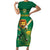 Custom South Africa Cricket Family Matching Short Sleeve Bodycon Dress and Hawaiian Shirt Lion Mascot With Protea - Wonder Print Shop