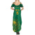 Custom South Africa Cricket Family Matching Summer Maxi Dress and Hawaiian Shirt Lion Mascot With Protea - Wonder Print Shop