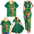 Custom South Africa Cricket Family Matching Tank Maxi Dress and Hawaiian Shirt Lion Mascot With Protea - Wonder Print Shop