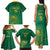 Custom South Africa Cricket Family Matching Tank Maxi Dress and Hawaiian Shirt Lion Mascot With Protea - Wonder Print Shop