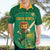 Custom South Africa Cricket Hawaiian Shirt Lion Mascot With Protea - Wonder Print Shop