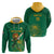 Custom South Africa Cricket Hoodie Lion Mascot With Protea - Wonder Print Shop