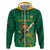 Custom South Africa Cricket Hoodie Lion Mascot With Protea - Wonder Print Shop