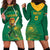 Custom South Africa Cricket Hoodie Dress Lion Mascot With Protea - Wonder Print Shop