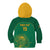 Custom South Africa Cricket Kid Hoodie Lion Mascot With Protea - Wonder Print Shop