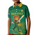 Custom South Africa Cricket Kid Polo Shirt Lion Mascot With Protea - Wonder Print Shop