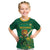 Custom South Africa Cricket Kid T Shirt Lion Mascot With Protea - Wonder Print Shop