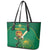 Custom South Africa Cricket Leather Tote Bag Lion Mascot With Protea - Wonder Print Shop