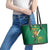 Custom South Africa Cricket Leather Tote Bag Lion Mascot With Protea - Wonder Print Shop