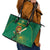 Custom South Africa Cricket Leather Tote Bag Lion Mascot With Protea - Wonder Print Shop