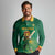 Custom South Africa Cricket Long Sleeve Polo Shirt Lion Mascot With Protea - Wonder Print Shop