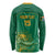 Custom South Africa Cricket Long Sleeve Shirt Lion Mascot With Protea - Wonder Print Shop