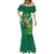 Custom South Africa Cricket Mermaid Dress Lion Mascot With Protea - Wonder Print Shop