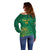 Custom South Africa Cricket Off Shoulder Sweater Lion Mascot With Protea - Wonder Print Shop