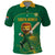 Custom South Africa Cricket Polo Shirt Lion Mascot With Protea - Wonder Print Shop