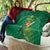 Custom South Africa Cricket Quilt Lion Mascot With Protea - Wonder Print Shop