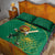 Custom South Africa Cricket Quilt Bed Set Lion Mascot With Protea - Wonder Print Shop