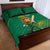 Custom South Africa Cricket Quilt Bed Set Lion Mascot With Protea - Wonder Print Shop