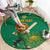 Custom South Africa Cricket Round Carpet Lion Mascot With Protea