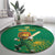 Custom South Africa Cricket Round Carpet Lion Mascot With Protea