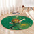 Custom South Africa Cricket Round Carpet Lion Mascot With Protea