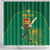 Custom South Africa Cricket Shower Curtain Lion Mascot With Protea