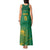 Custom South Africa Cricket Tank Maxi Dress Lion Mascot With Protea