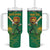 Custom South Africa Proteas Cricket Tumbler With Handle Lion Mascot With Protea