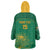 Custom South Africa Cricket Wearable Blanket Hoodie Lion Mascot With Protea