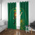 Custom South Africa Cricket Window Curtain Lion Mascot With Protea - Wonder Print Shop