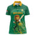 Custom South Africa Cricket Women Polo Shirt Lion Mascot With Protea - Wonder Print Shop