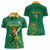 Custom South Africa Cricket Women Polo Shirt Lion Mascot With Protea - Wonder Print Shop