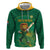 Custom South Africa Cricket Zip Hoodie Lion Mascot With Protea - Wonder Print Shop