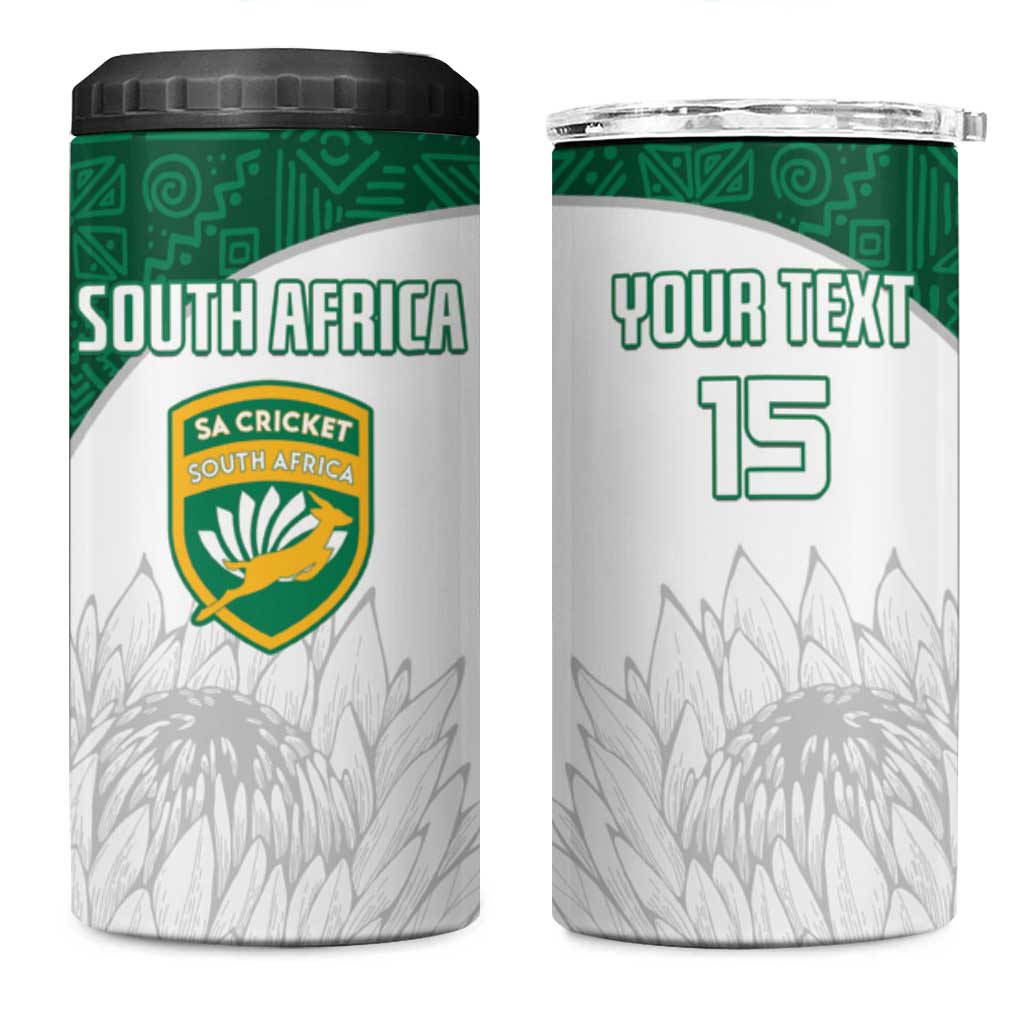 Custom South Africa Cricket 4 in 1 Can Cooler Tumbler Go Proteas - Wonder Print Shop