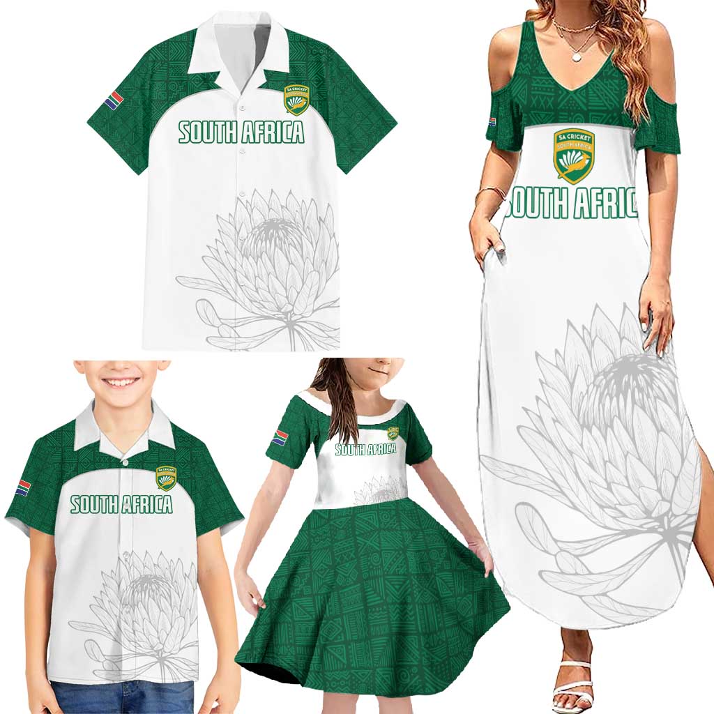 Custom South Africa Cricket Family Matching Summer Maxi Dress and Hawaiian Shirt Go Proteas - Wonder Print Shop