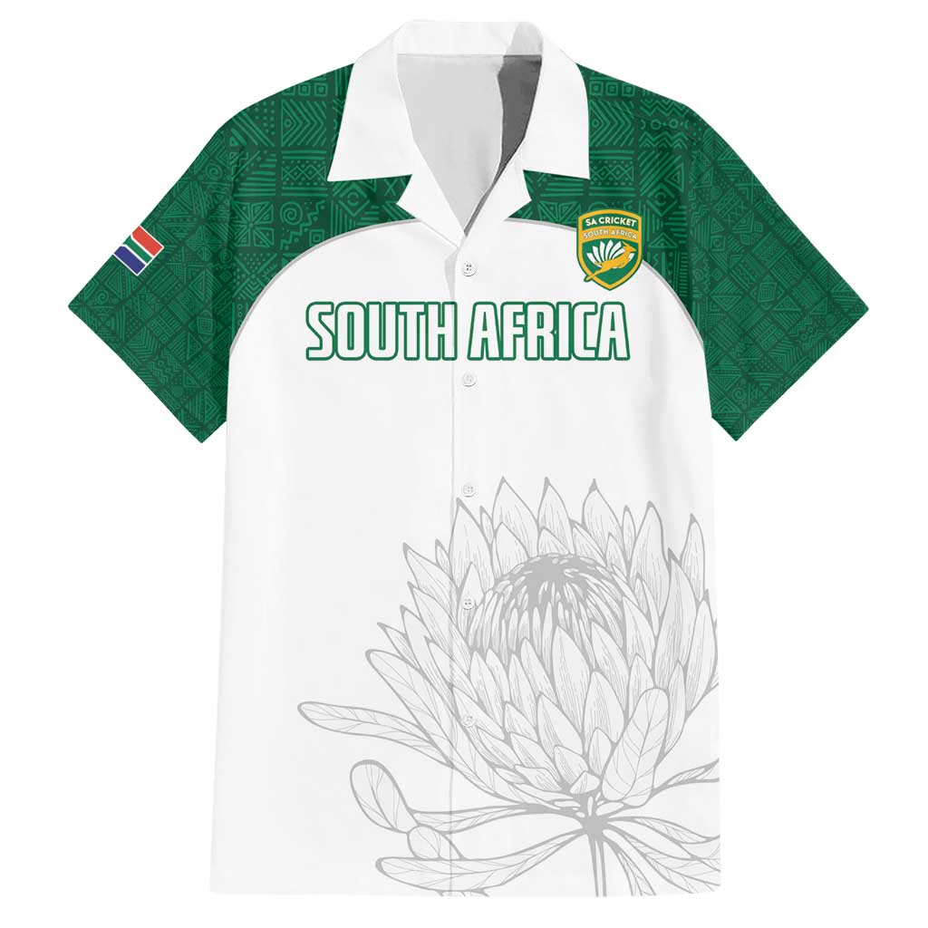 Custom South Africa Cricket Hawaiian Shirt Go Proteas - Wonder Print Shop