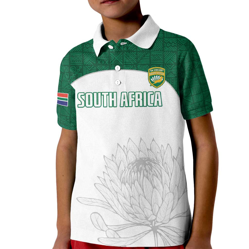 Custom South Africa Cricket Kid Polo Shirt Go Proteas - Wonder Print Shop