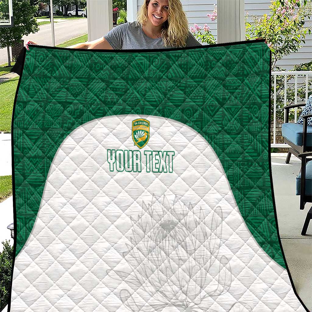 Custom South Africa Cricket Quilt Go Proteas