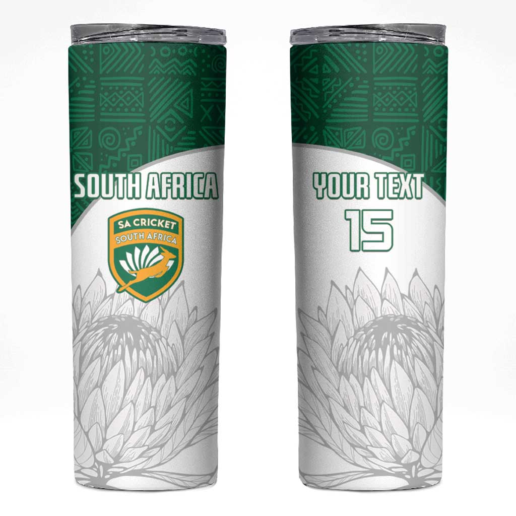 Custom South Africa Cricket Skinny Tumbler Go Proteas