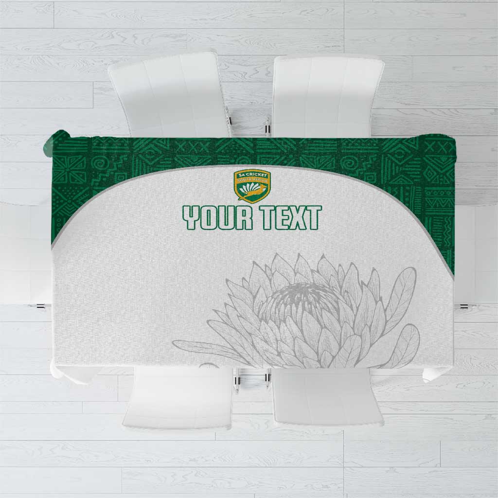 Custom South Africa Cricket Tablecloth Go Proteas