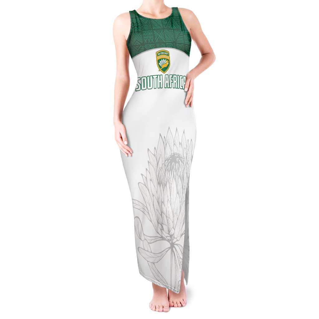 Custom South Africa Cricket Tank Maxi Dress Go Proteas - Wonder Print Shop