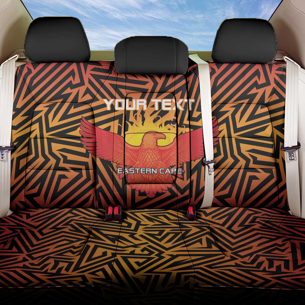 Custom South Africa Eastern Cape Cricket Back Car Seat Cover Go Sunrisers - Wonder Print Shop